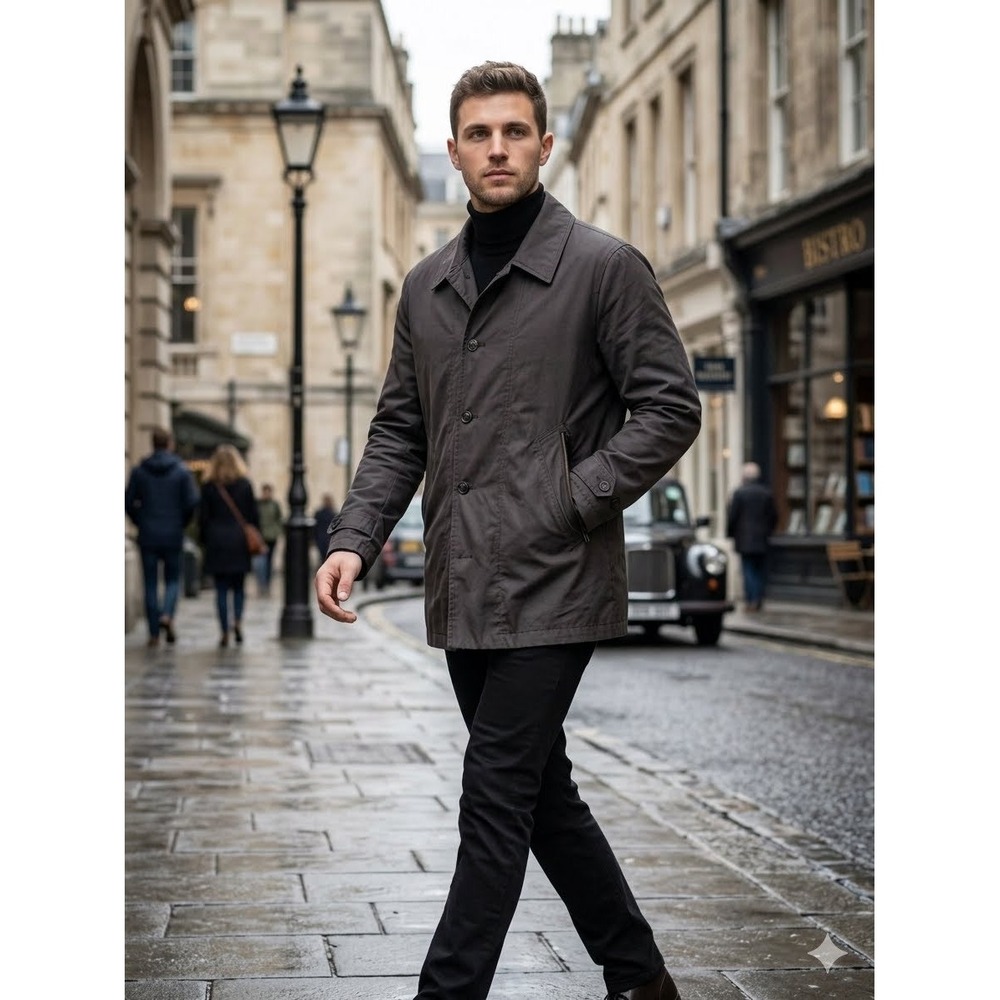 Jack & Jones Brown Jacket Men's Large Trenchcoat Orlando Bloom Urban Utility NWT